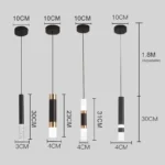⁦إضاءة معلقة أنيقة بتصميم كريستالي طويل⁩ - الصورة ⁦6⁩